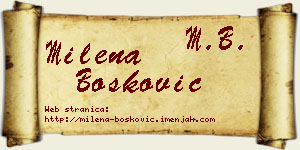 Milena Bošković vizit kartica
